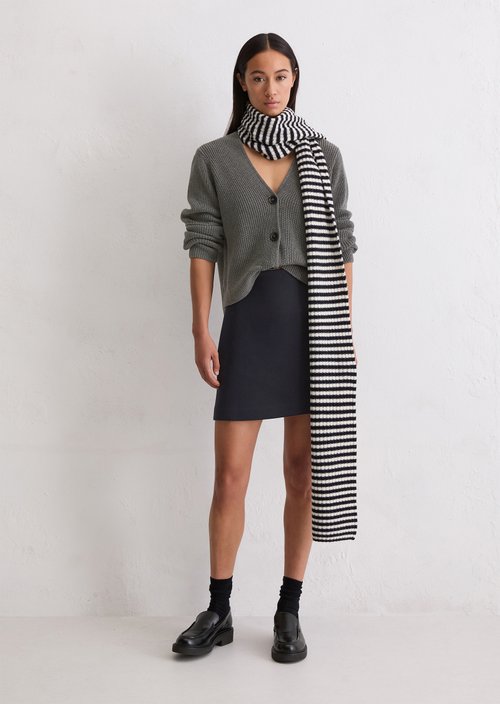V-neck cardigan relaxed — Warm Granite Melange