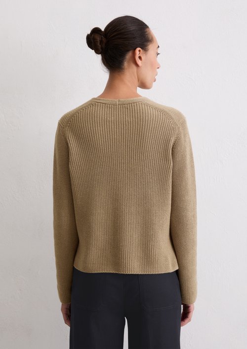 V-neck cardigan relaxed — Soft Mocca