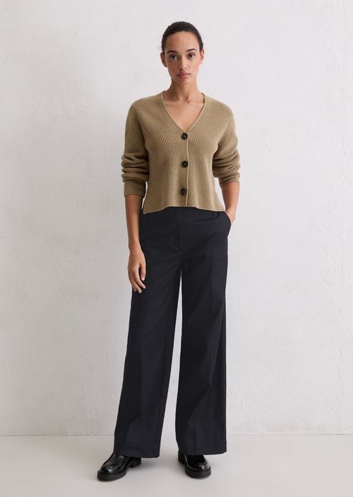 V-neck cardigan relaxed — Soft Mocca