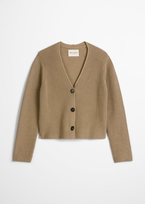 V-neck cardigan relaxed — Soft Mocca