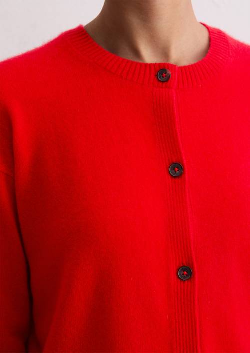 Regular kasjmier vest Bright Red in detailaanzicht