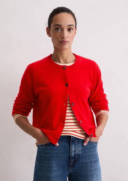 Regular kasjmier vest Bright Red in vooraanzicht