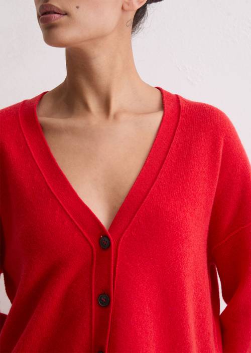 Cardigan oversized Bright Red in detail view