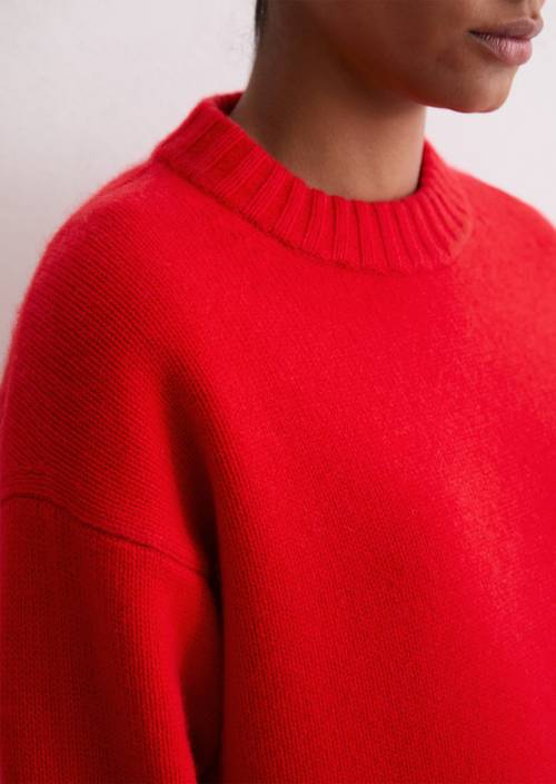 Kaschmirpullover regular Bright Red in Detailansicht