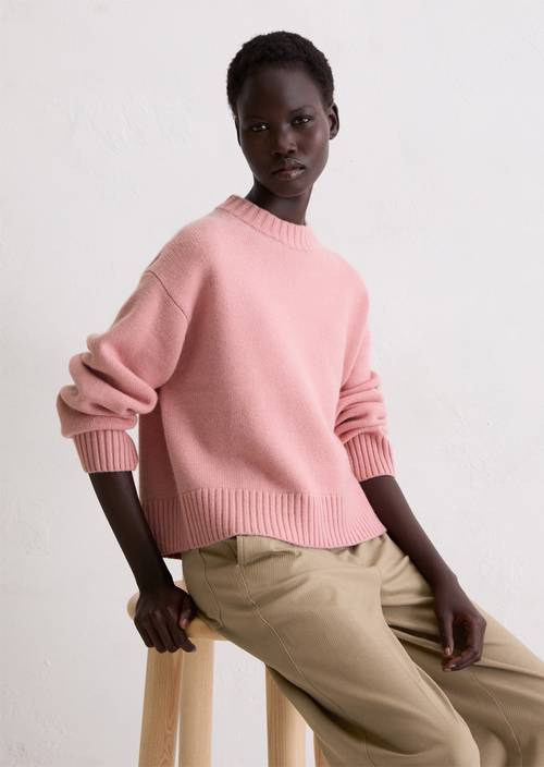 Kaschmirpullover regular Natural Rose in Frontalansicht