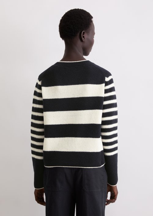 Regular striped sweater — Dark Blue