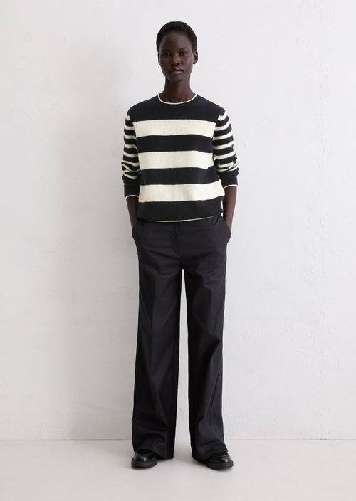 Regular striped sweater — Dark Blue