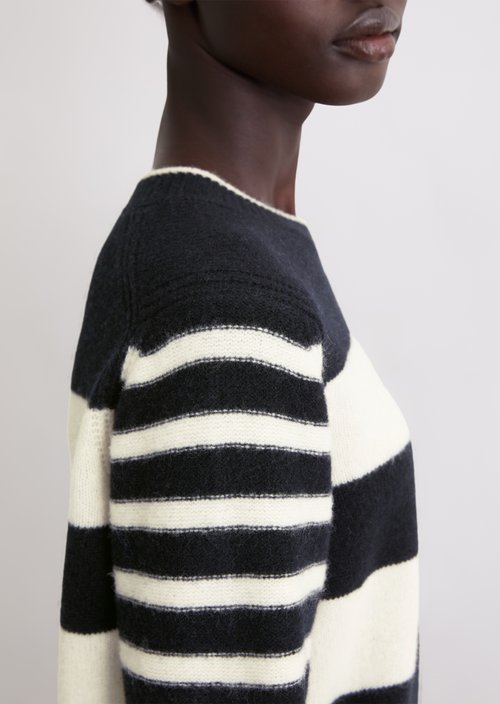 Regular striped sweater — Dark Blue