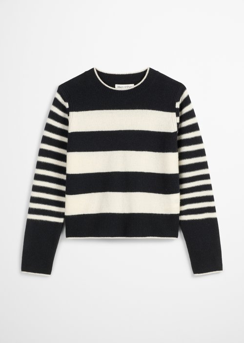 Regular striped sweater — Dark Blue