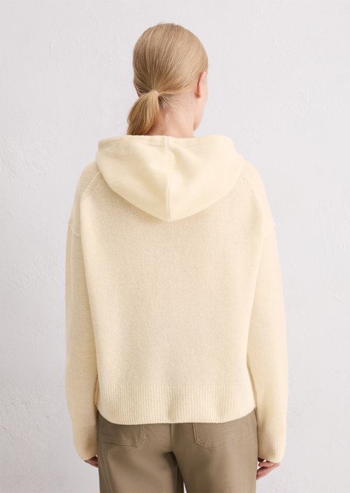 Regular knit hoodie — Raw Cream