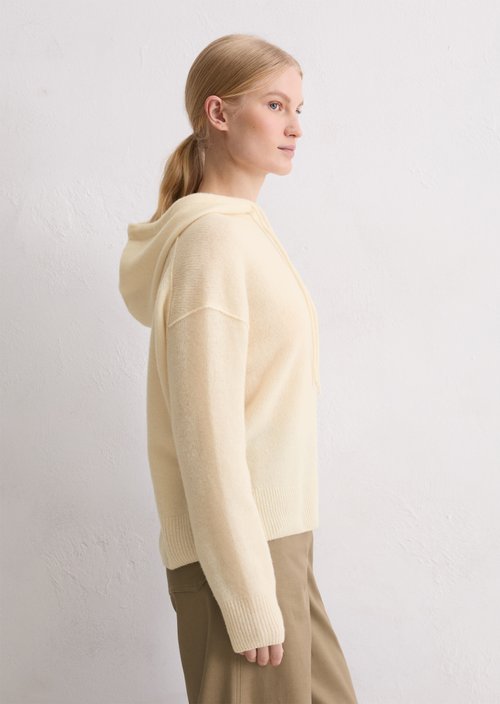 Regular knit hoodie — Raw Cream