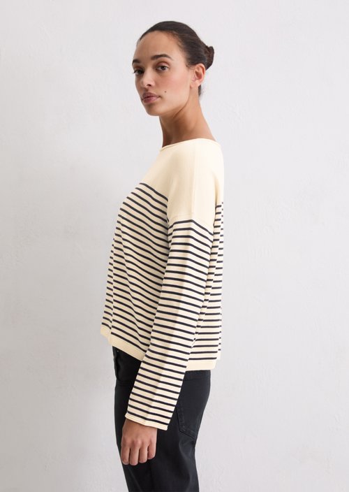 Striped sweater loose — Offwhite