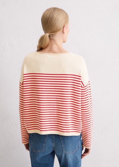 Striped sweater loose — Offwhite