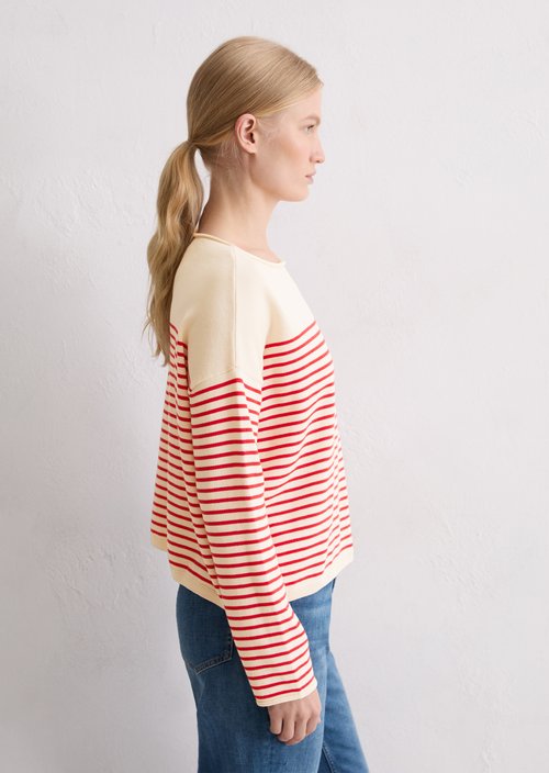 Striped sweater loose — Offwhite