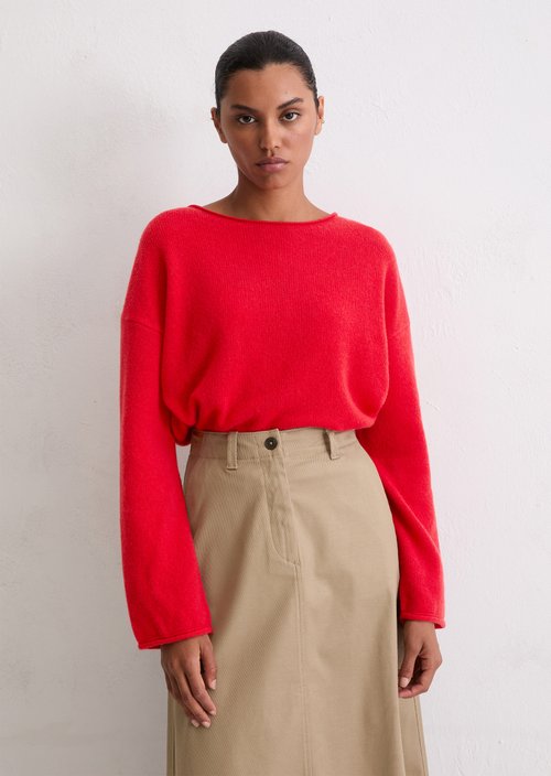 Marc O'Polo Grote trui, Dames, rood, M, 89% Ruw wol, 11% Polyvinylalcohol