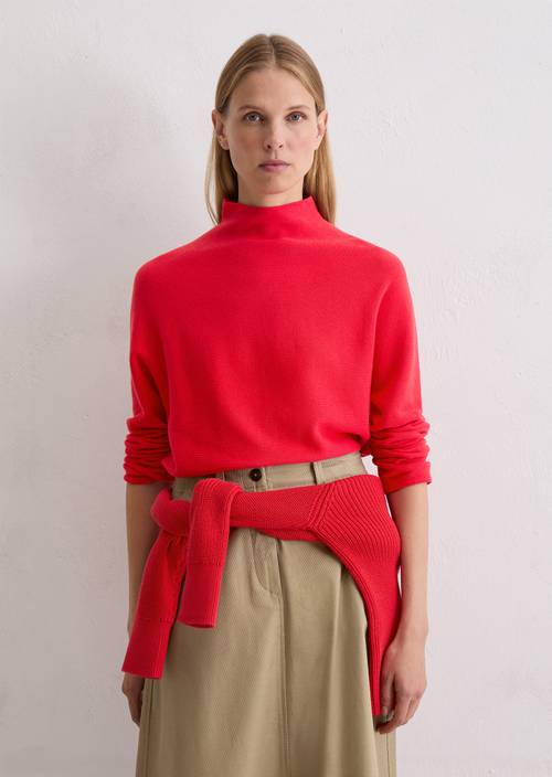 Seamless-Pullover loose Bright Red in Frontalansicht