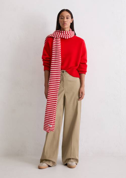 Broek met wijde pijpen lang Soft Mocca in vooraanzicht