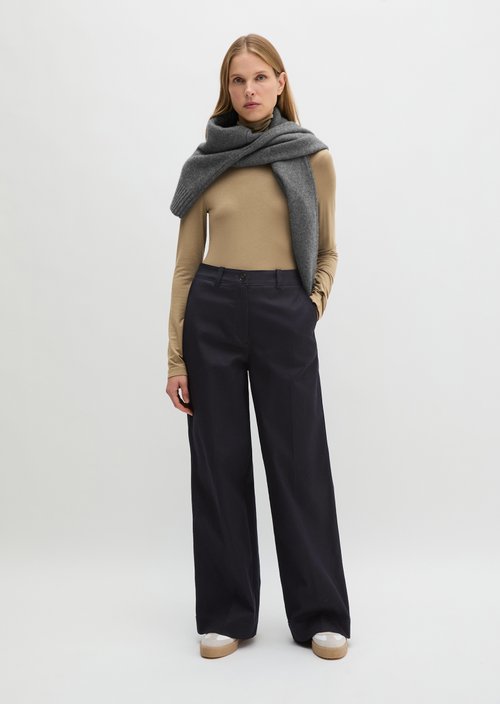 Wide Leg Pants long — Deep Night Blue