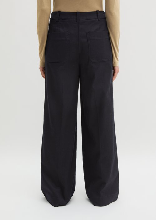 Wide Leg Pants long — Deep Night Blue