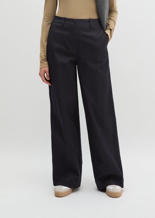 Wide Leg Pants long — Deep Night Blue