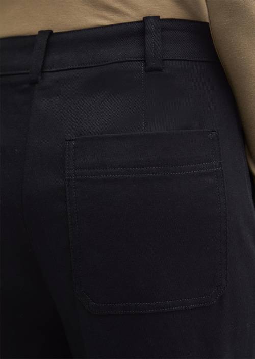 Broek met wijde pijpen lang Deep Night Blue in detailaanzicht