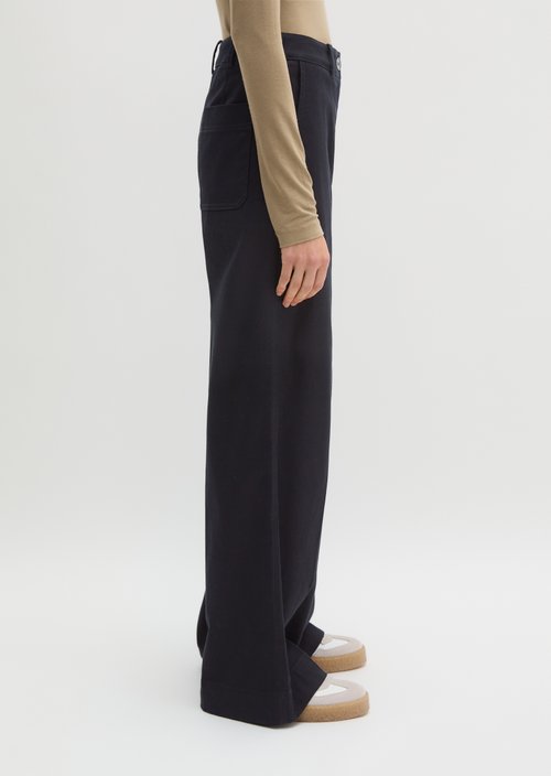 Wide Leg Pants long — Deep Night Blue