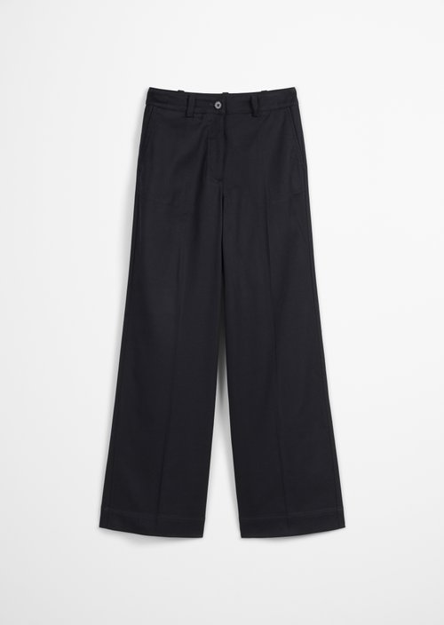 Wide Leg Pants long — Deep Night Blue