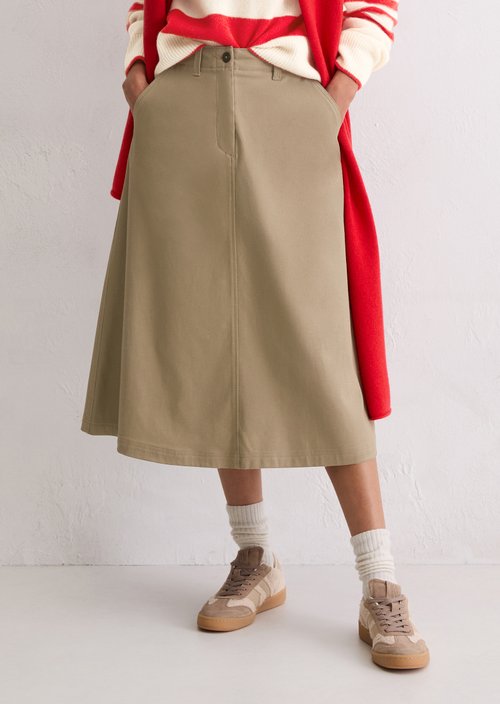 Midi skirt A-Shape — Soft Mocca