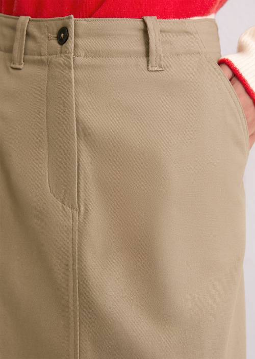 Midi-rok A-Vorm Soft Mocca in detailaanzicht