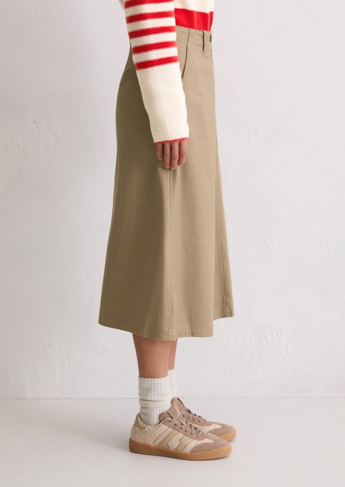 Midi skirt A-Shape — Soft Mocca