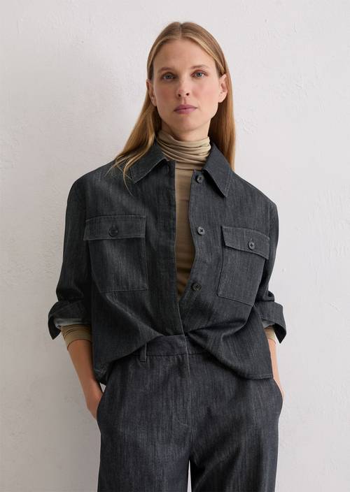 Binnenjas boxy vorm Dark Blue in vooraanzicht