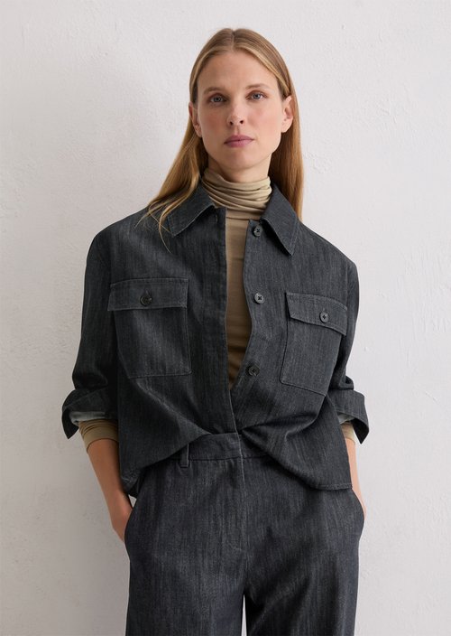 Indoor jacket boxy shape — Dark Blue