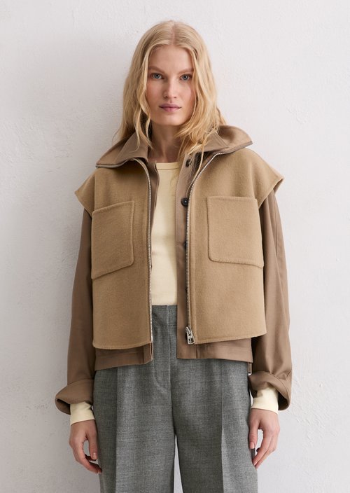 Zip vest relaxed — Soft Mocca