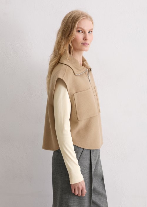 Zip vest relaxed — Soft Mocca