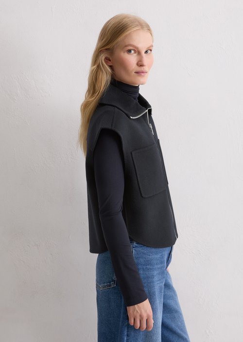 Zip vest relaxed — Deep Night Blue