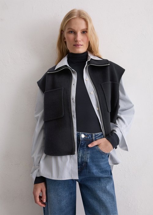 Zip vest relaxed — Deep Night Blue