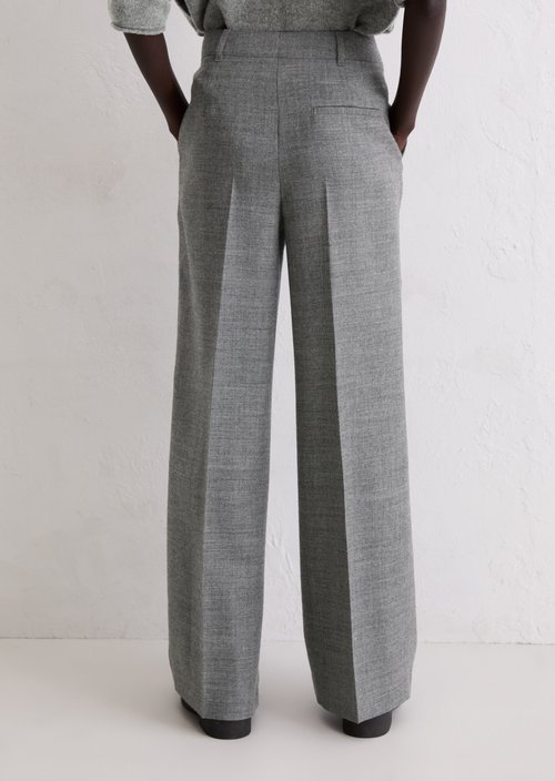 Wide suit trousers — Warm Granite Melange