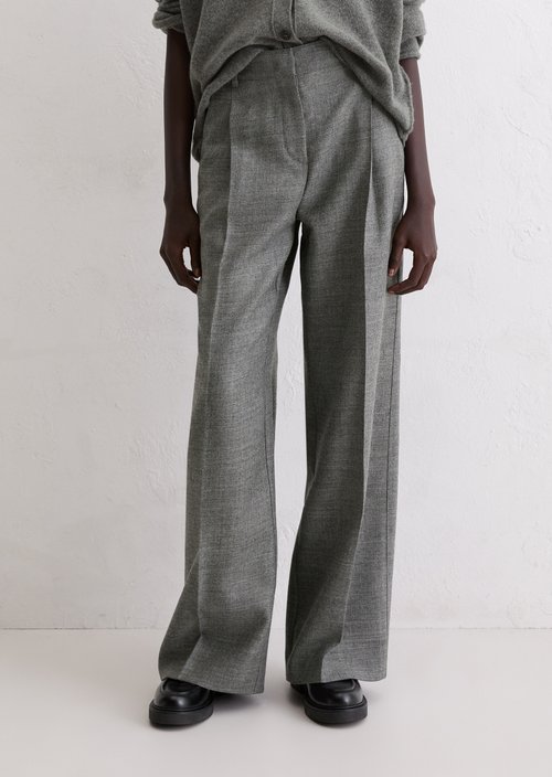 Wide suit trousers — Warm Granite Melange