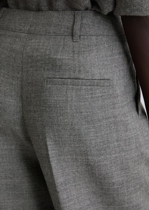 Wide suit trousers — Warm Granite Melange