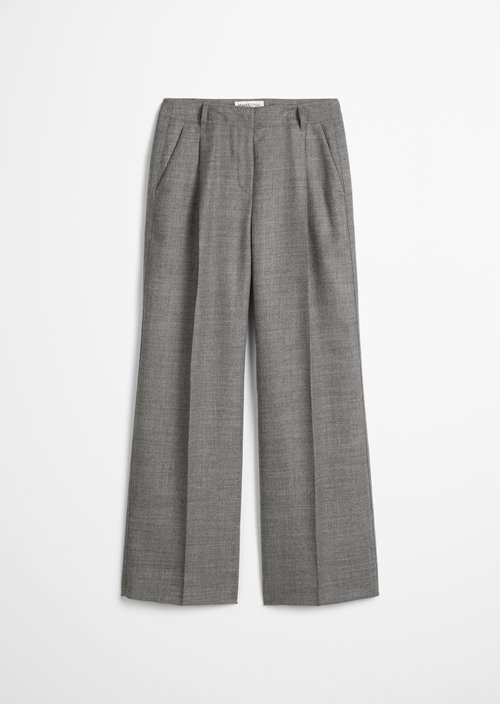 Wide suit trousers — Warm Granite Melange