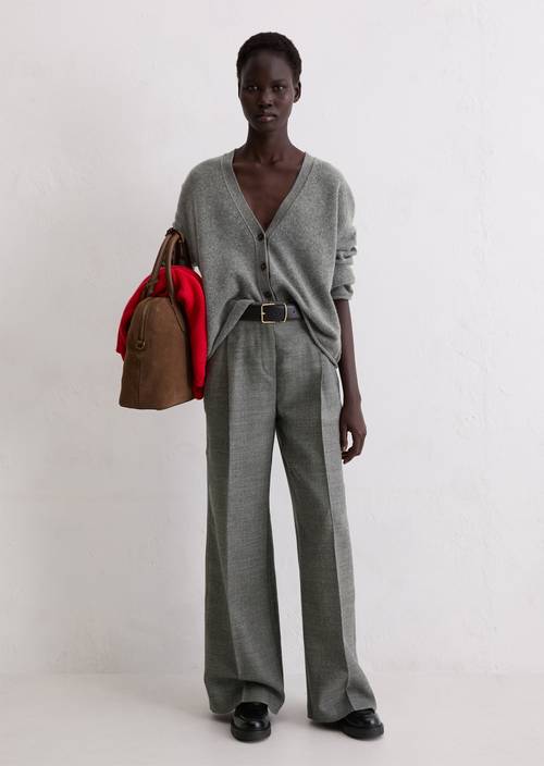 Pantalon de costume large Warm Granite Melange en vue de face