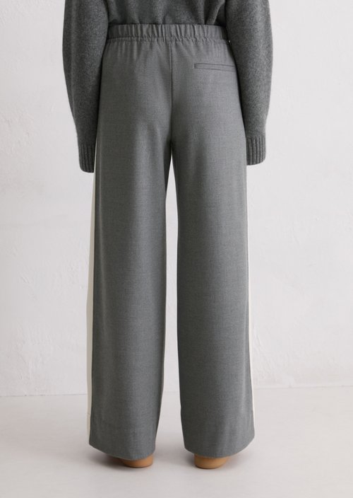 Relaxed flannel joggers — Warm Granite Melange