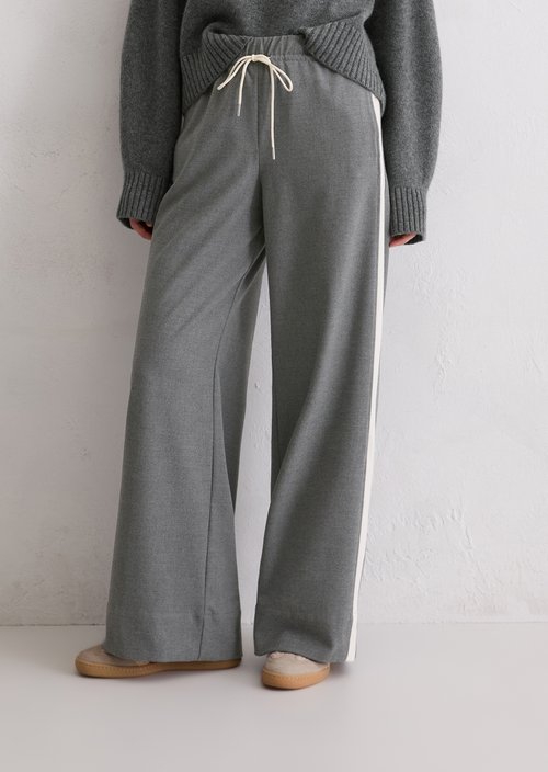Relaxed flannel joggers — Warm Granite Melange