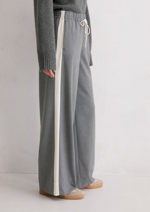 Relaxed flannel joggers — Warm Granite Melange