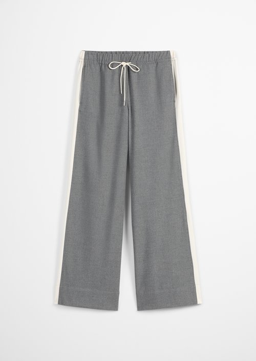 Relaxed flannel joggers — Warm Granite Melange
