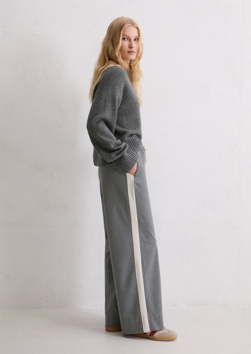 Relaxed flannel joggers — Warm Granite Melange