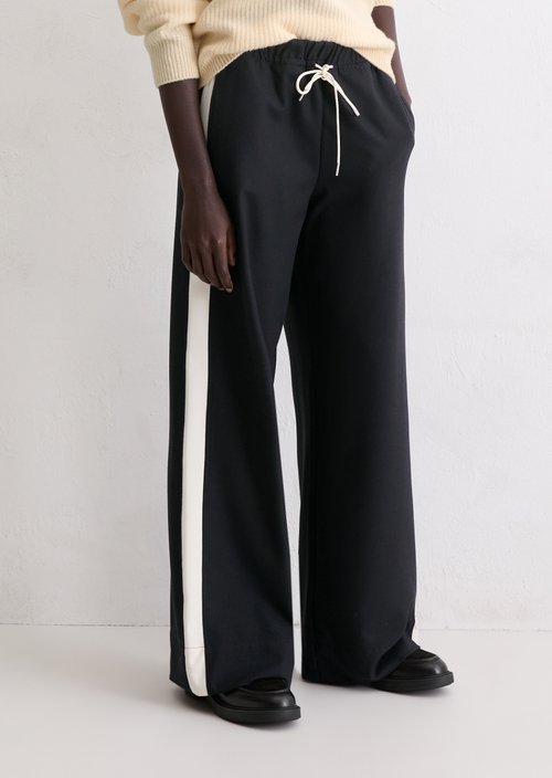 Relaxed flannel joggers — Deep Night Blue
