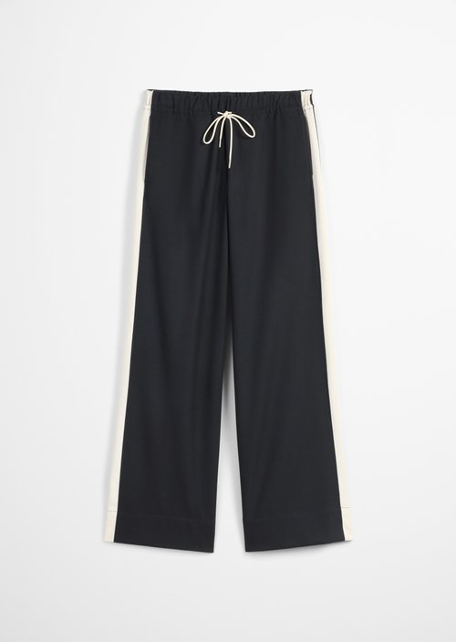 Relaxed flannel joggers — Deep Night Blue