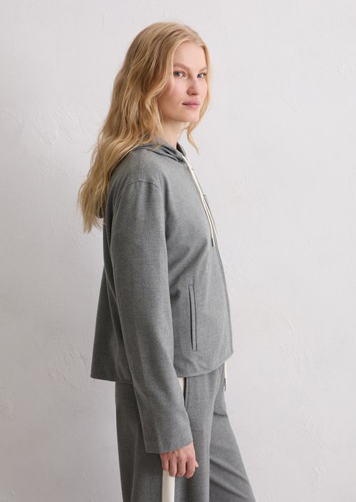 Indoor hooded jacket regular — Warm Granite Melange