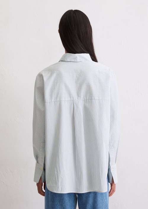 Oversize striped blouse — Bright Blue